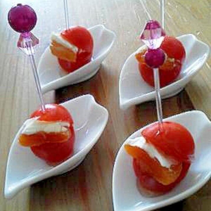 パーティーにピッタリ美味 ミニトマトのお洒落前菜 レシピ 作り方 By ぱぱんぱんぱん 楽天レシピ